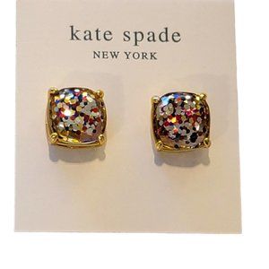 Kate Spade Earrings Sparkle Glitter Blue Silver Pink Stud Gold Jewelry JJ3337